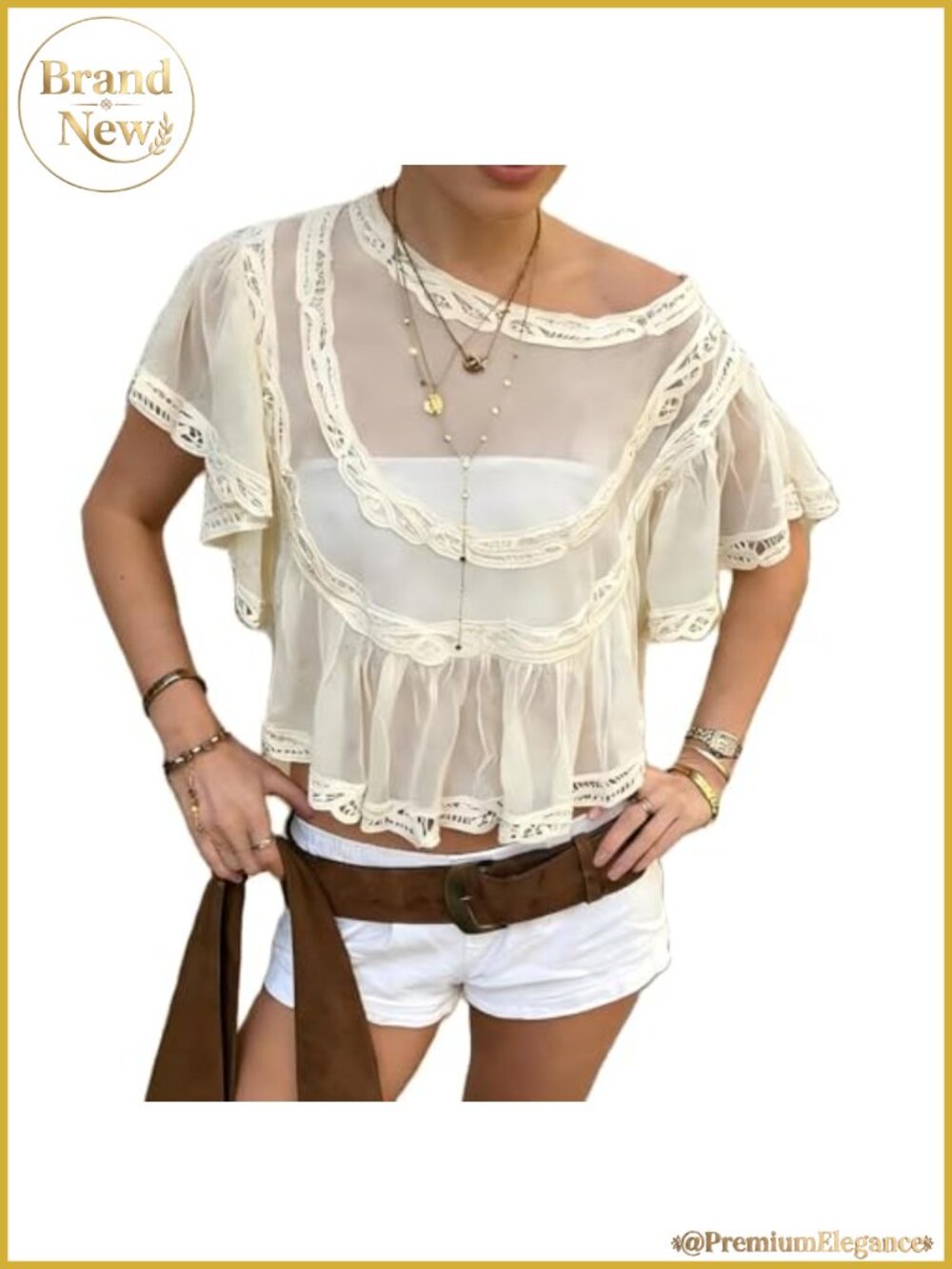 Sheer Lace Mesh Poncho Top Boho Beach Cover Up Shrug Shawl Blouse